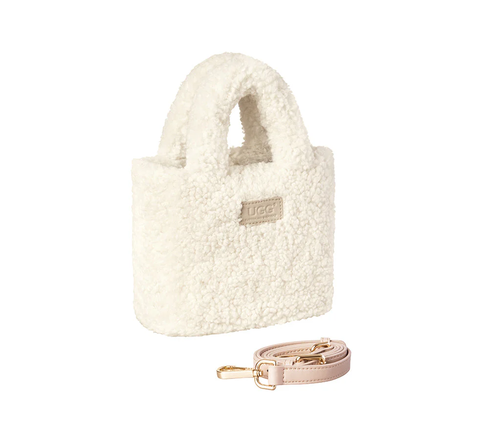Women Hand Over Shoulder Fluffy Boucle Bag - Image 3
