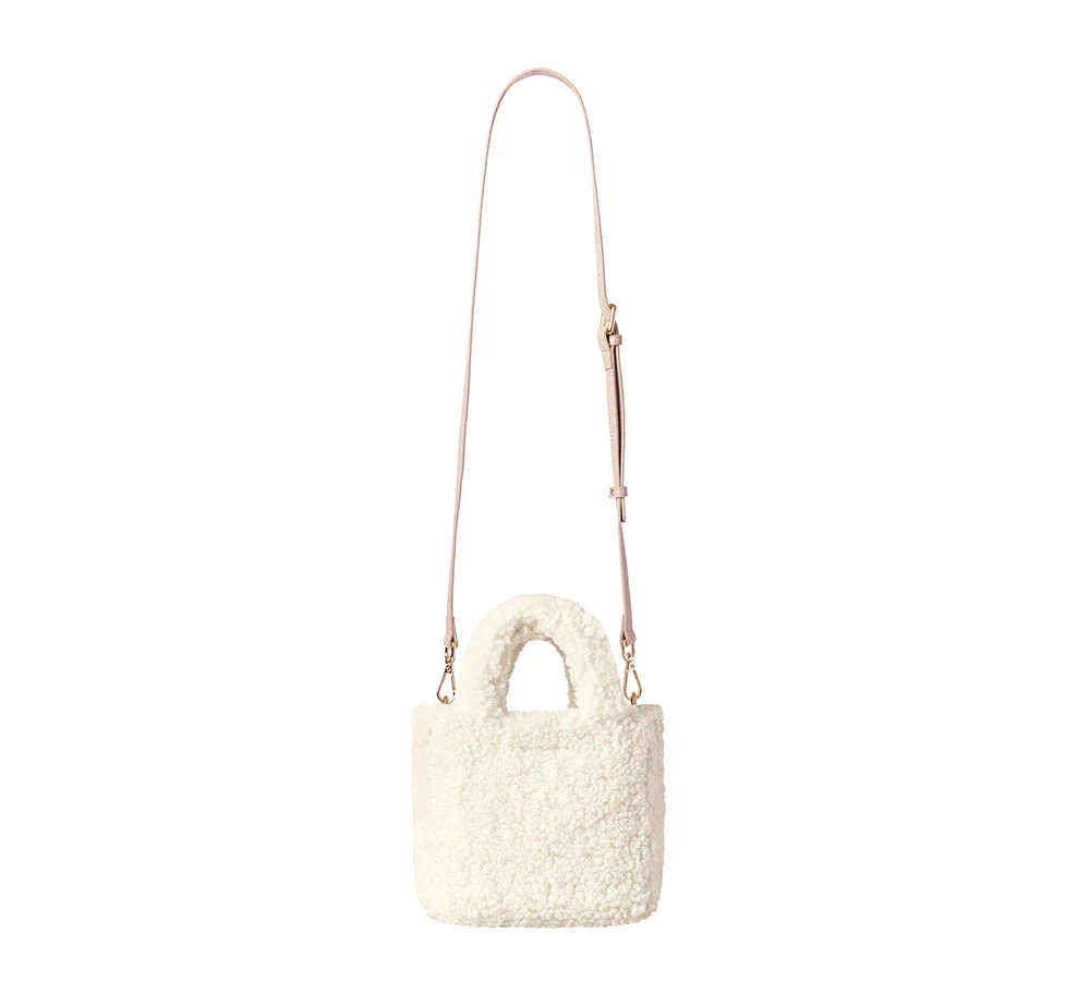 Women Hand Over Shoulder Fluffy Boucle Bag - Image 9