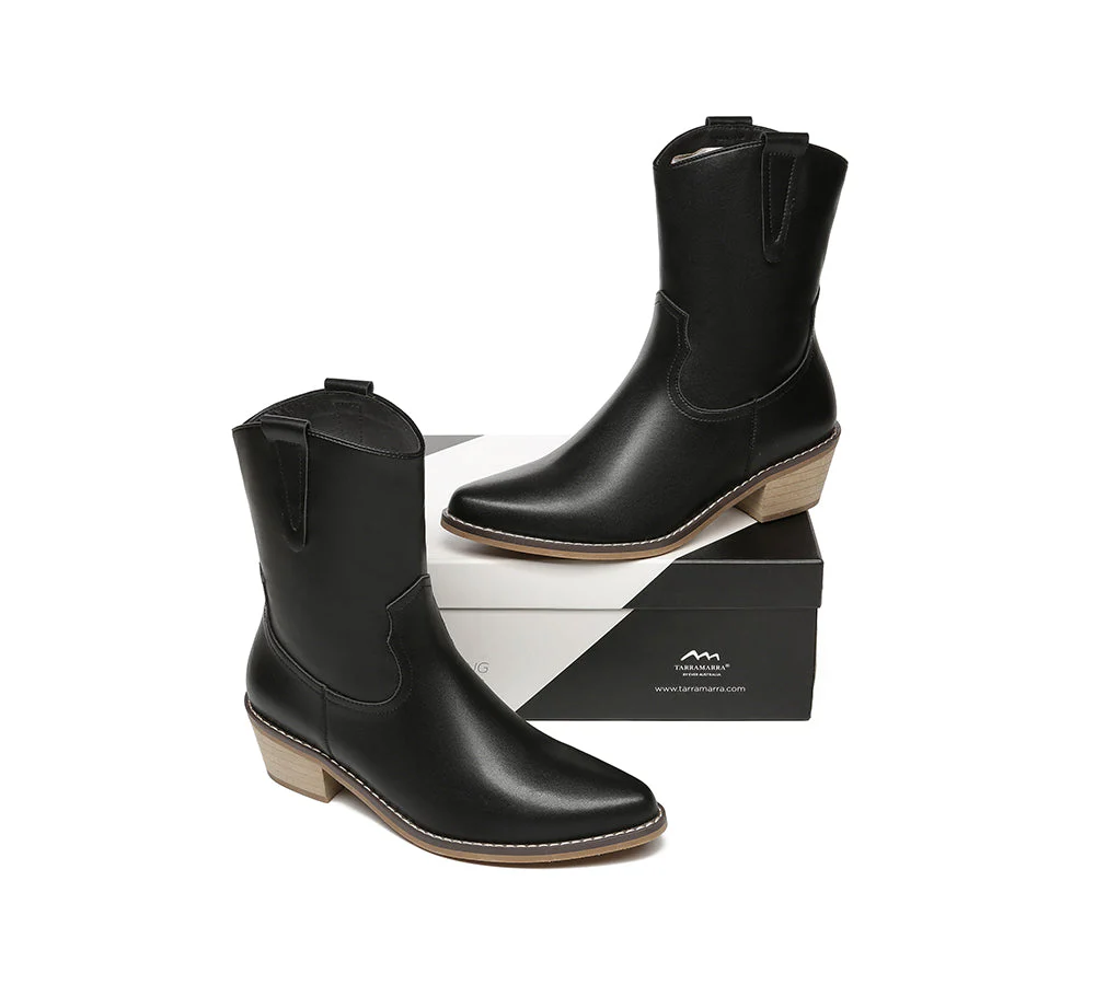 Women Leather Boots Claudia Mid Calf Pointed Toe - Image 10