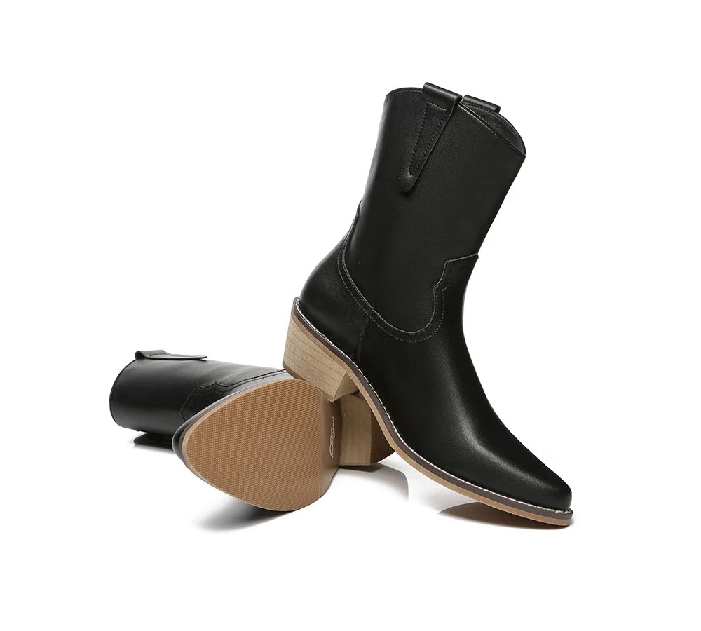 Women Leather Boots Claudia Mid Calf Pointed Toe - Image 11
