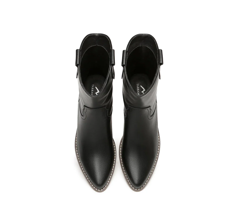 Women Leather Boots Claudia Mid Calf Pointed Toe - Image 12