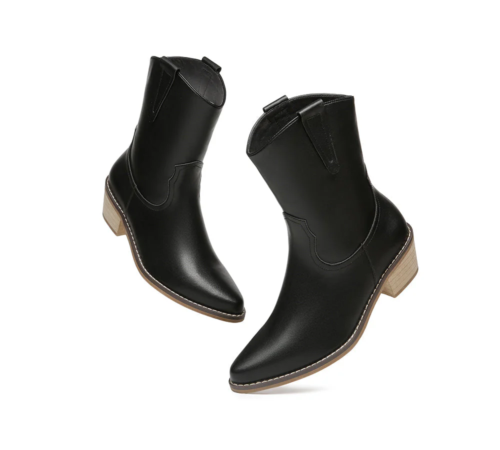 Women Leather Boots Claudia Mid Calf Pointed Toe - Image 13