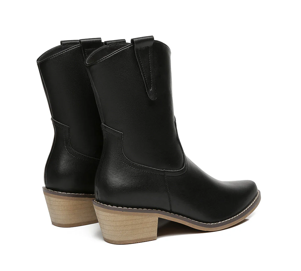 Women Leather Boots Claudia Mid Calf Pointed Toe - Image 14