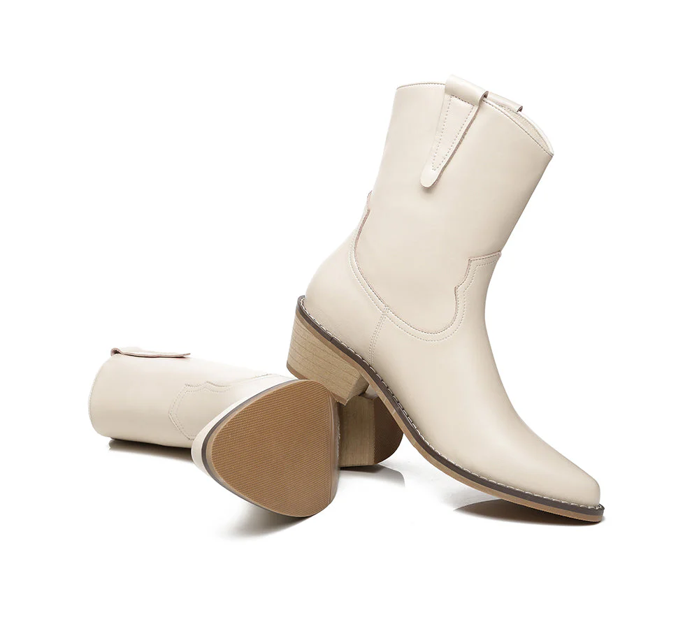 Women Leather Boots Claudia Mid Calf Pointed Toe - Image 4