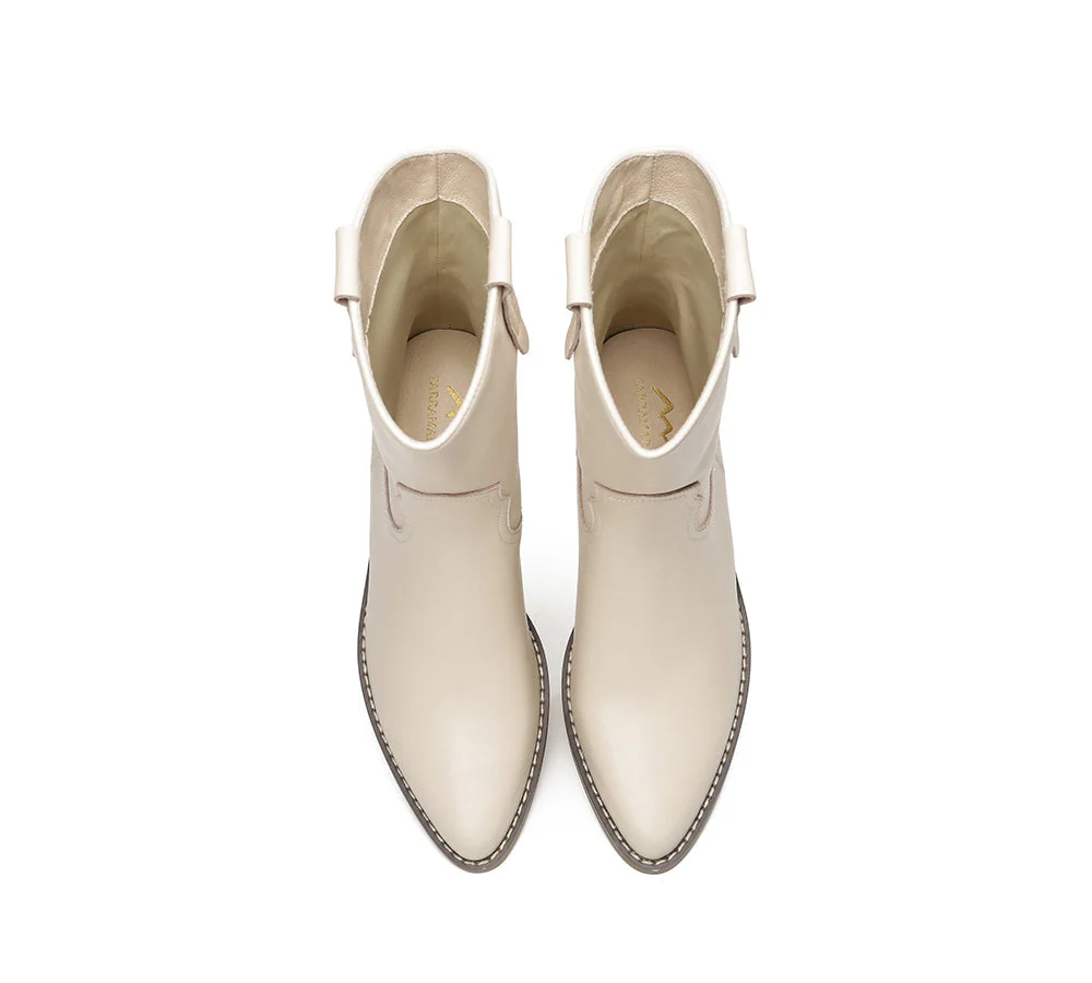 Women Leather Boots Claudia Mid Calf Pointed Toe - Image 5