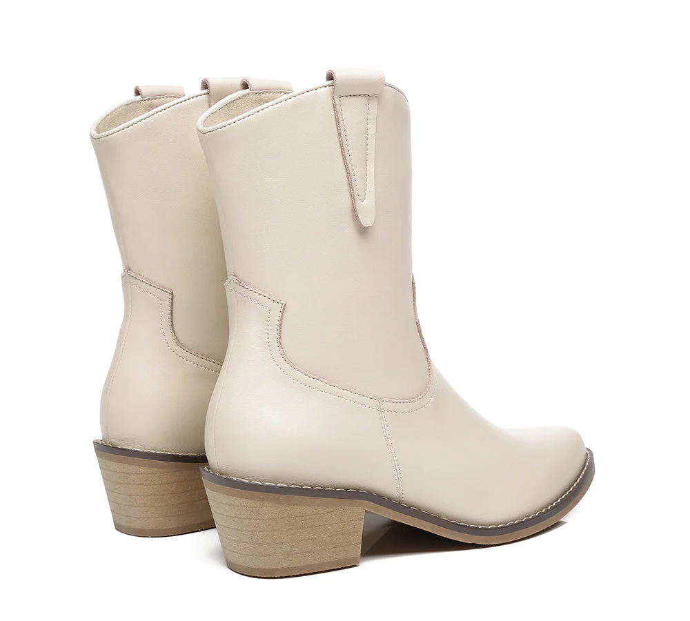 Women Leather Boots Claudia Mid Calf Pointed Toe - Image 7