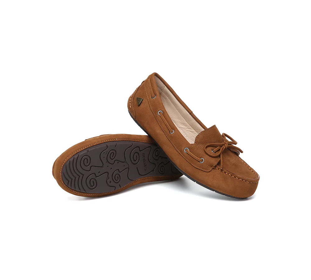 Women Leather Bow Casual Loafers Summer Moccasins Monty - Image 10