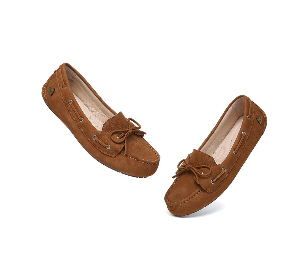 Women Leather Bow Casual Loafers Summer Moccasins Monty - Image 12