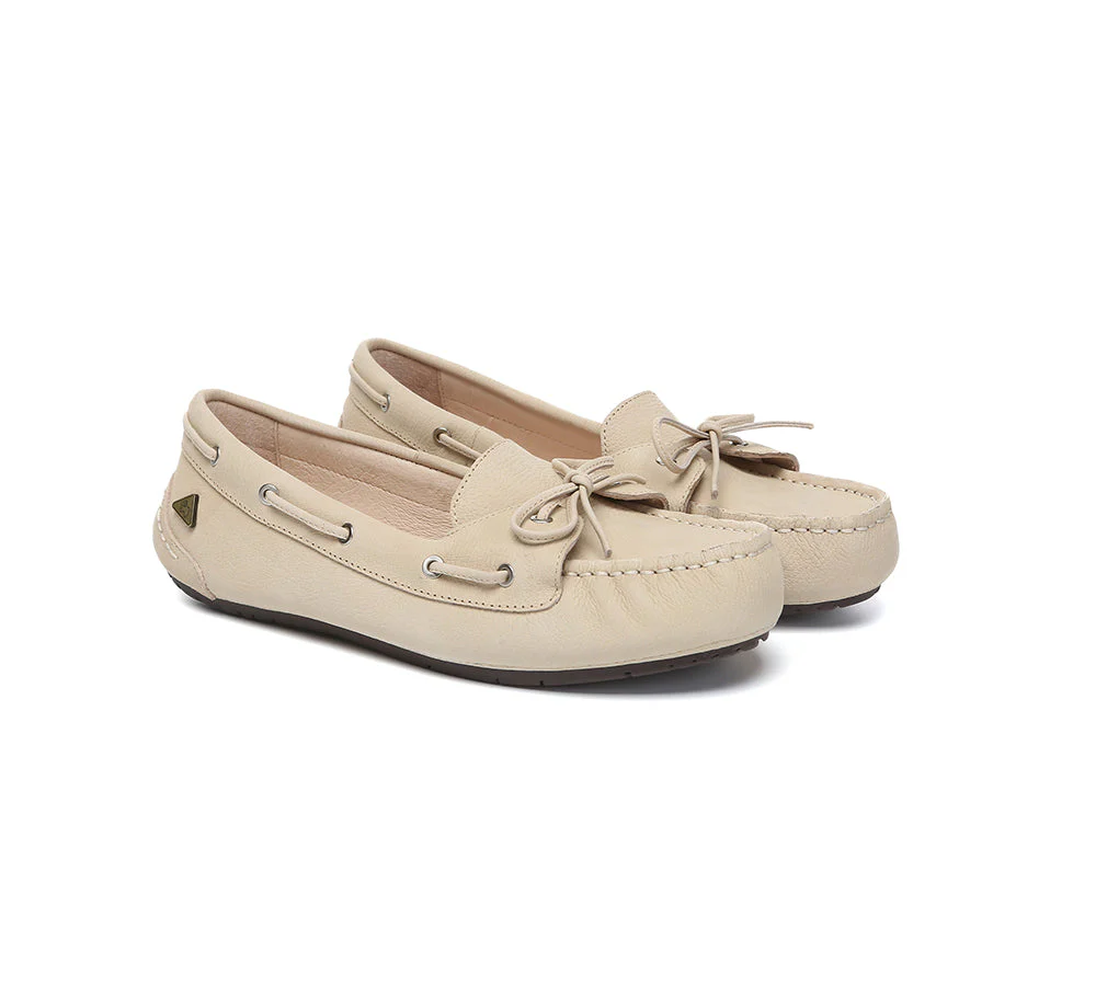 Women Leather Bow Casual Loafers Summer Moccasins Monty - Image 15