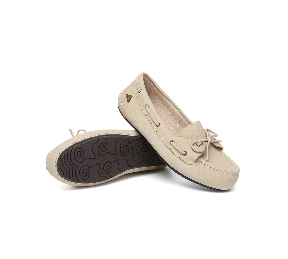 Women Leather Bow Casual Loafers Summer Moccasins Monty - Image 16