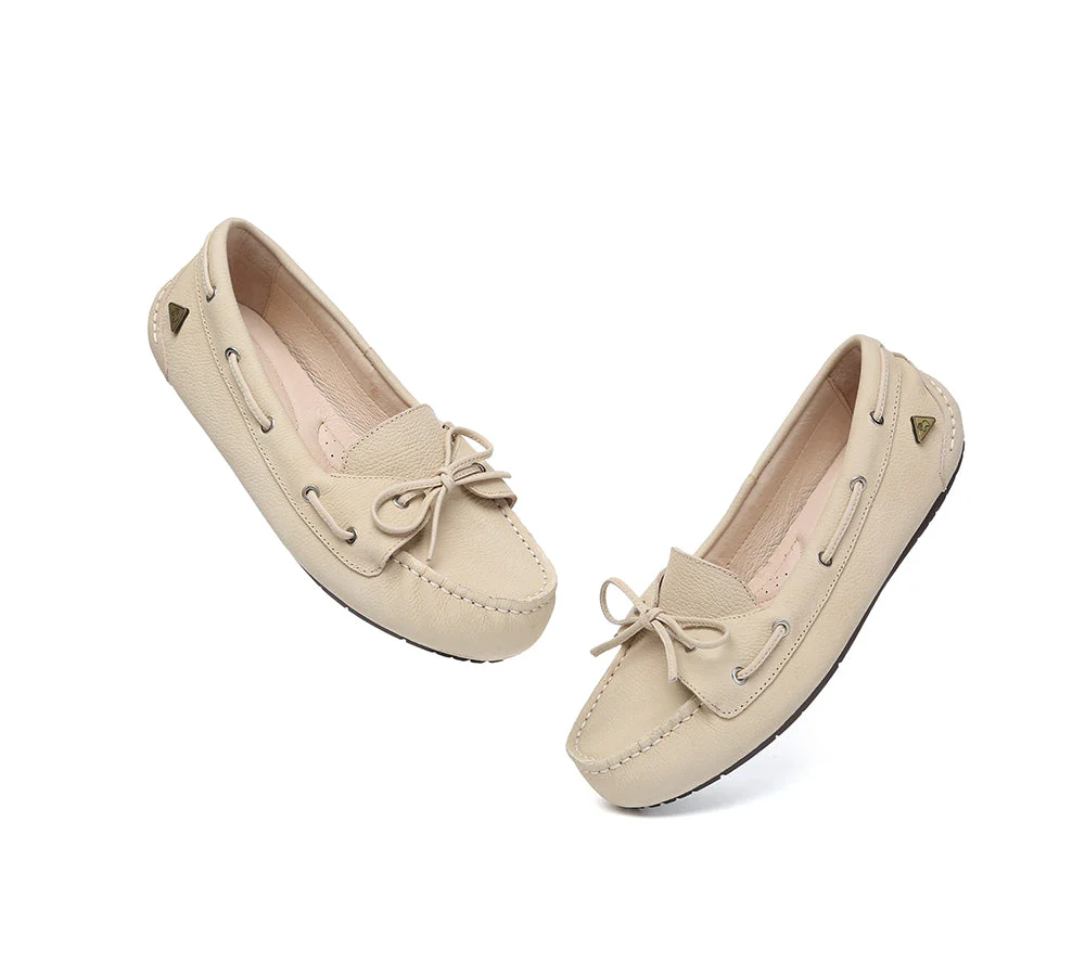 Women Leather Bow Casual Loafers Summer Moccasins Monty - Image 18