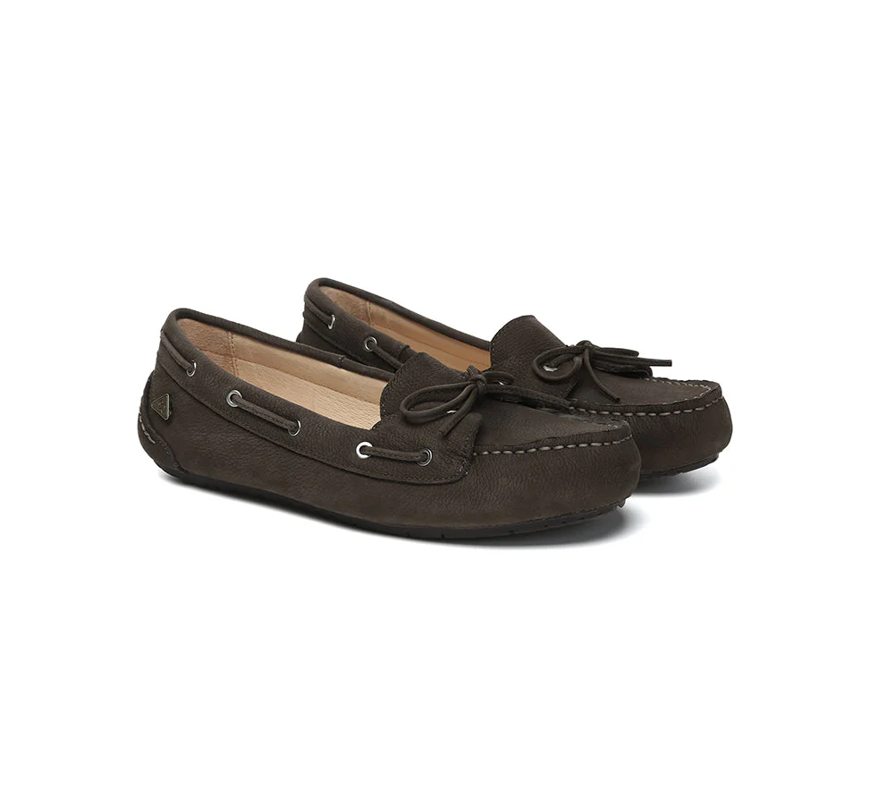 Women Leather Bow Casual Loafers Summer Moccasins Monty - Image 21