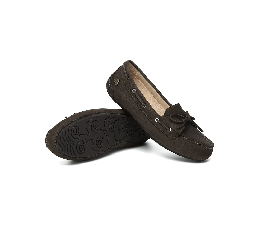 Women Leather Bow Casual Loafers Summer Moccasins Monty - Image 22