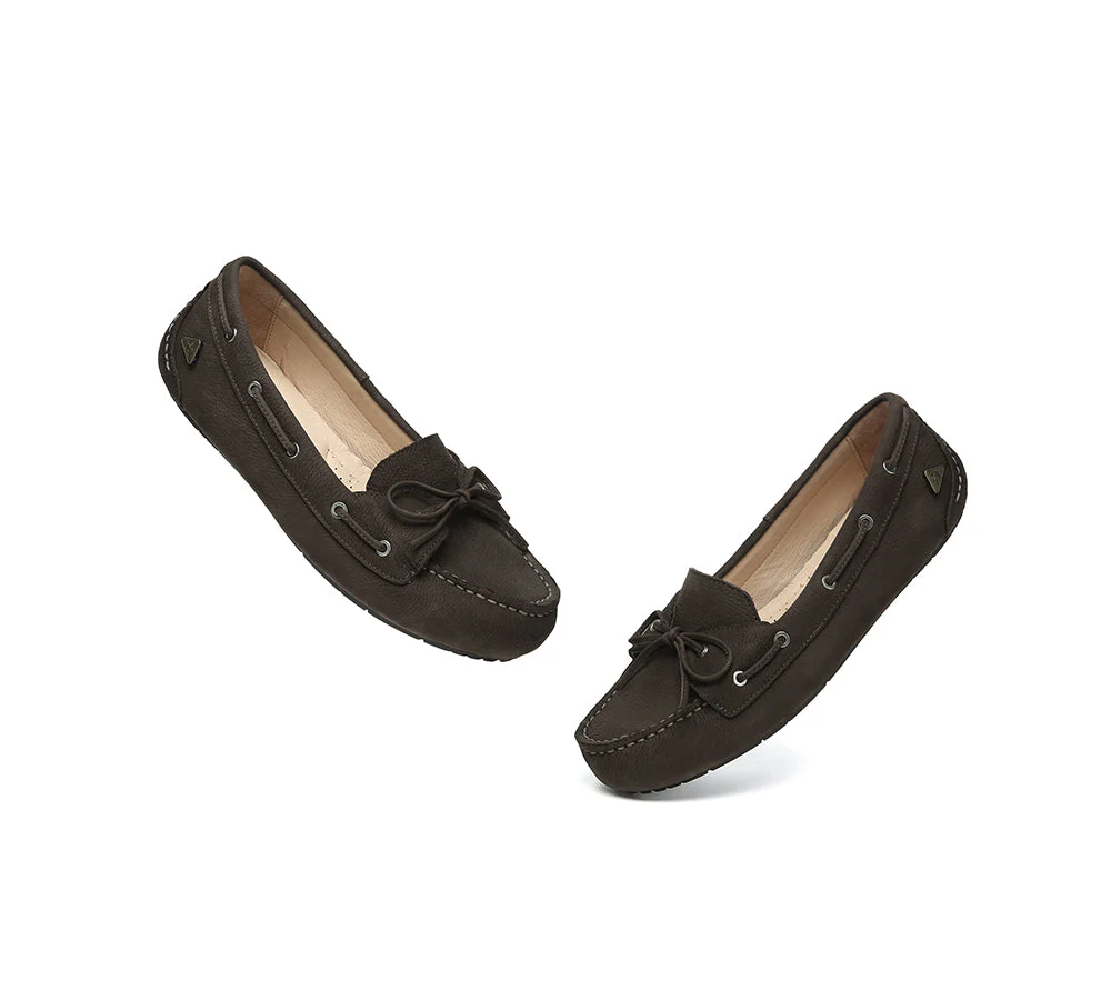 Women Leather Bow Casual Loafers Summer Moccasins Monty - Image 24
