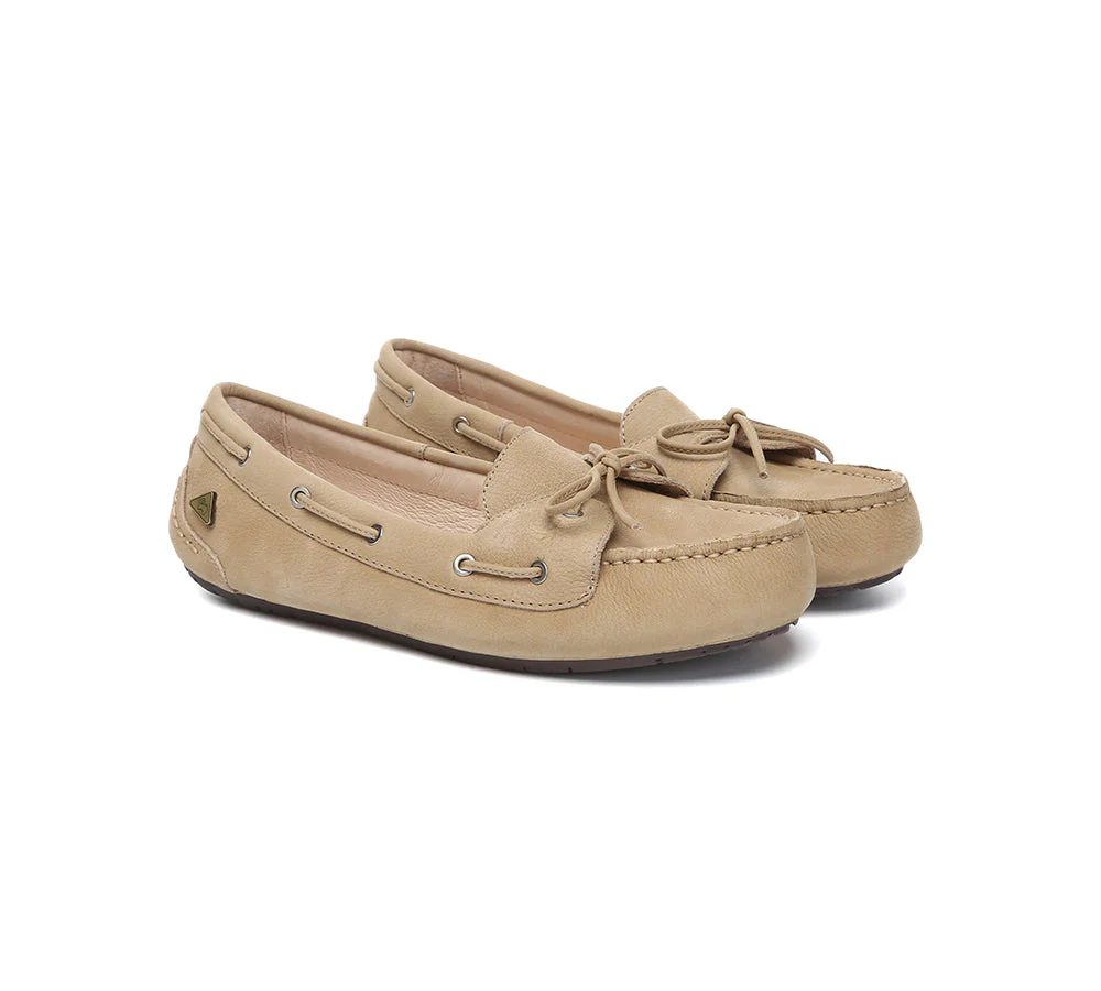 Women Leather Bow Casual Loafers Summer Moccasins Monty - Image 3