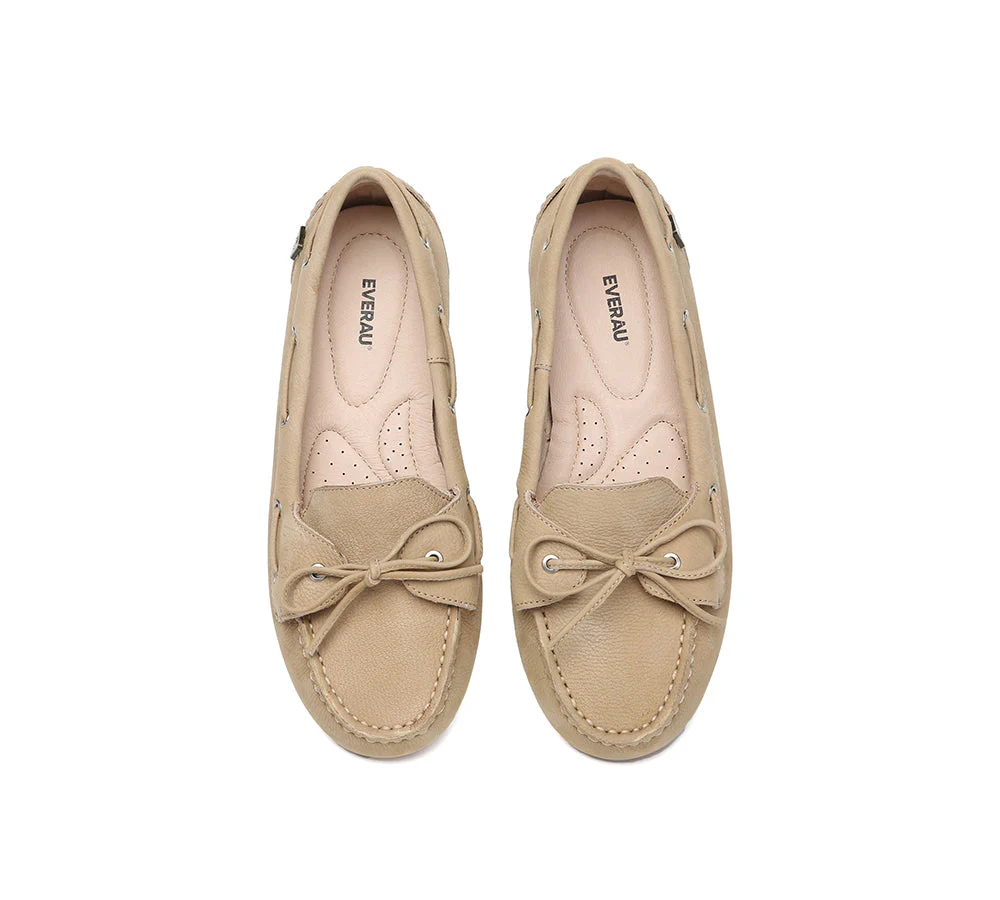 Women Leather Bow Casual Loafers Summer Moccasins Monty - Image 7