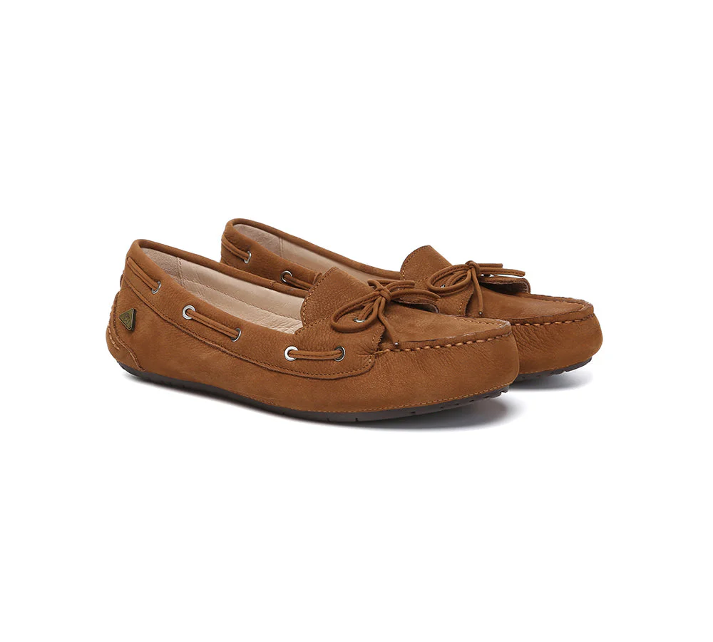 Women Leather Bow Casual Loafers Summer Moccasins Monty - Image 9