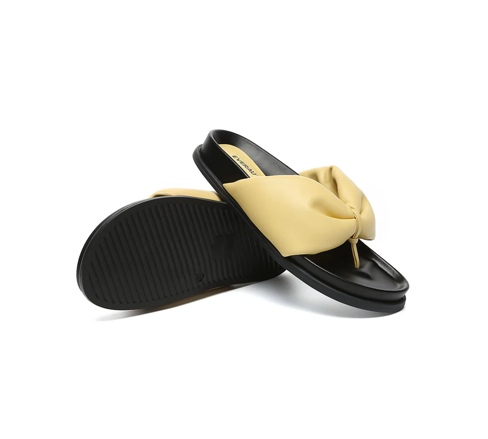 Women Leather Bow Thong Summer Sandals Bubble - Image 10