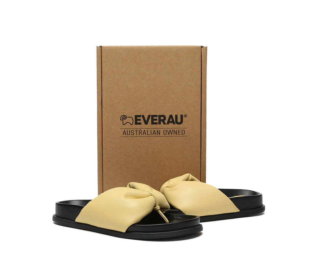 Women Leather Bow Thong Summer Sandals Bubble - Image 11