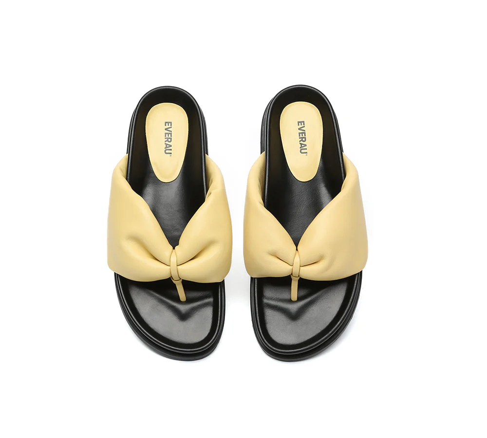 Women Leather Bow Thong Summer Sandals Bubble - Image 13