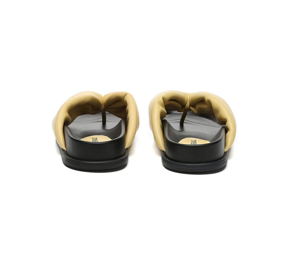 Women Leather Bow Thong Summer Sandals Bubble - Image 14
