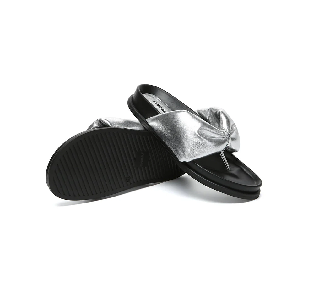 Women Leather Bow Thong Summer Sandals Bubble - Image 16