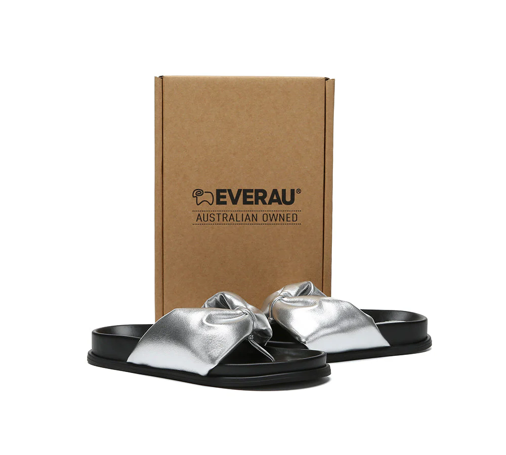 Women Leather Bow Thong Summer Sandals Bubble - Image 17