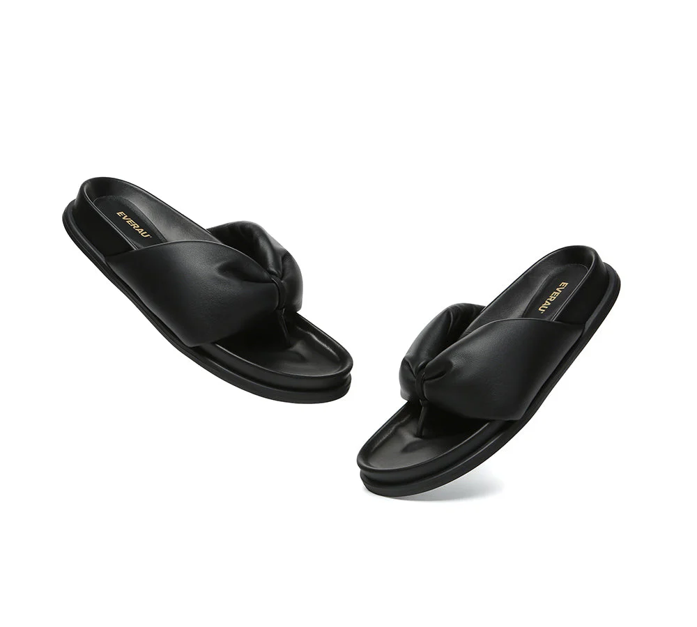Women Leather Bow Thong Summer Sandals Bubble - Image 24