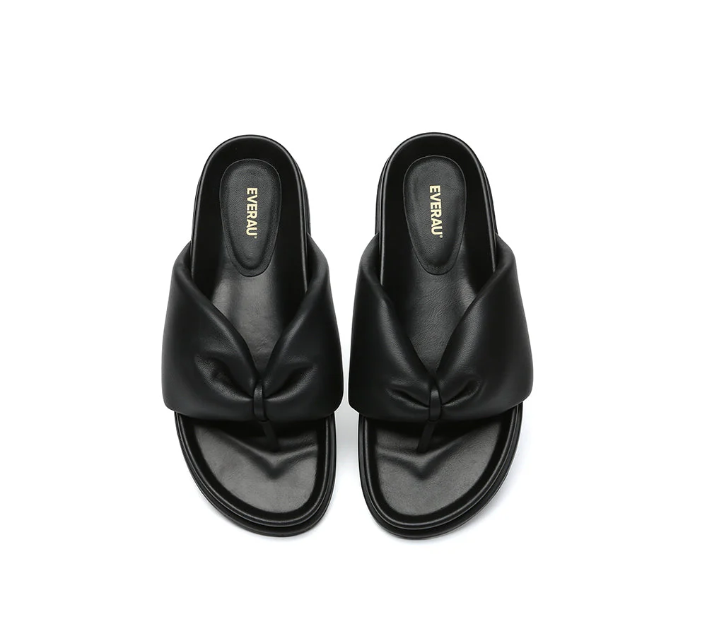 Women Leather Bow Thong Summer Sandals Bubble - Image 25