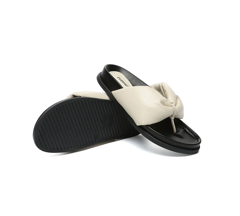 Women Leather Bow Thong Summer Sandals Bubble - Image 4
