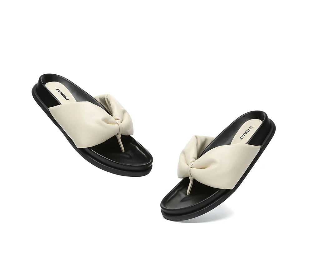 Women Leather Bow Thong Summer Sandals Bubble - Image 6