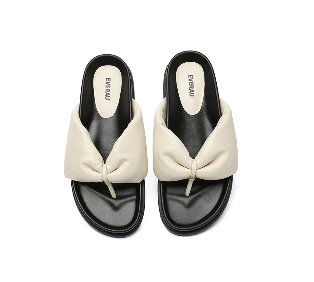 Women Leather Bow Thong Summer Sandals Bubble - Image 7