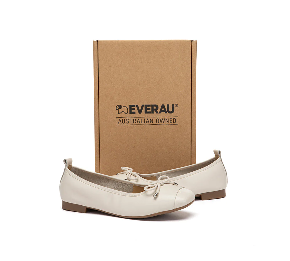 Women Leather Bow Ultra Soft Ballet Flats Suvel - Image 11