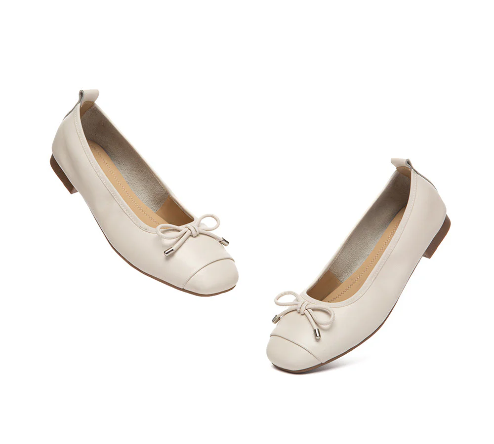 Women Leather Bow Ultra Soft Ballet Flats Suvel - Image 12