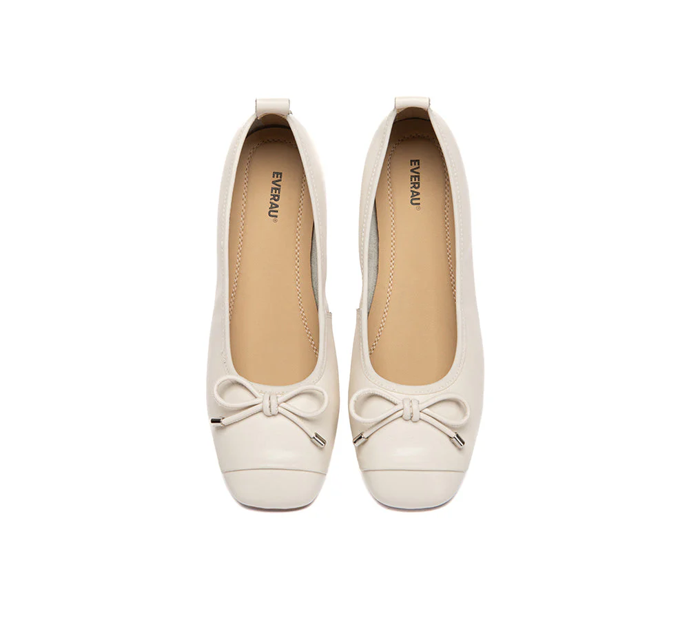 Women Leather Bow Ultra Soft Ballet Flats Suvel - Image 13