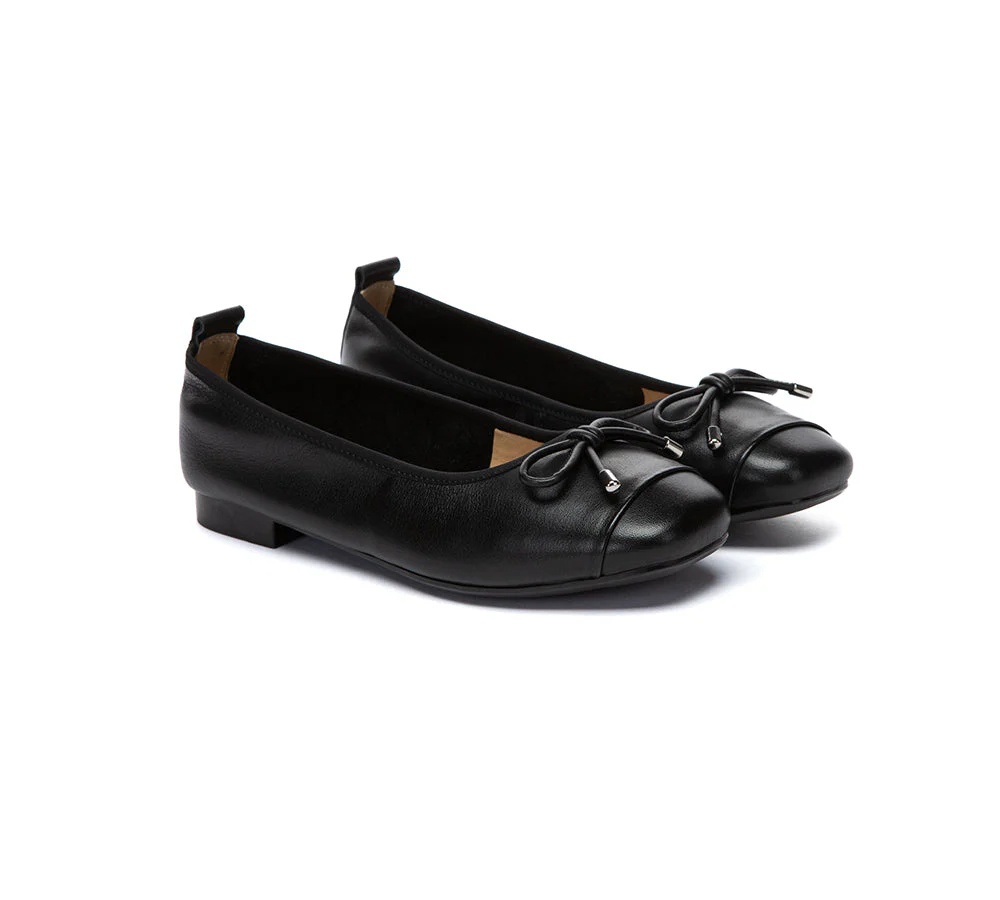 Women Leather Bow Ultra Soft Ballet Flats Suvel - Image 16