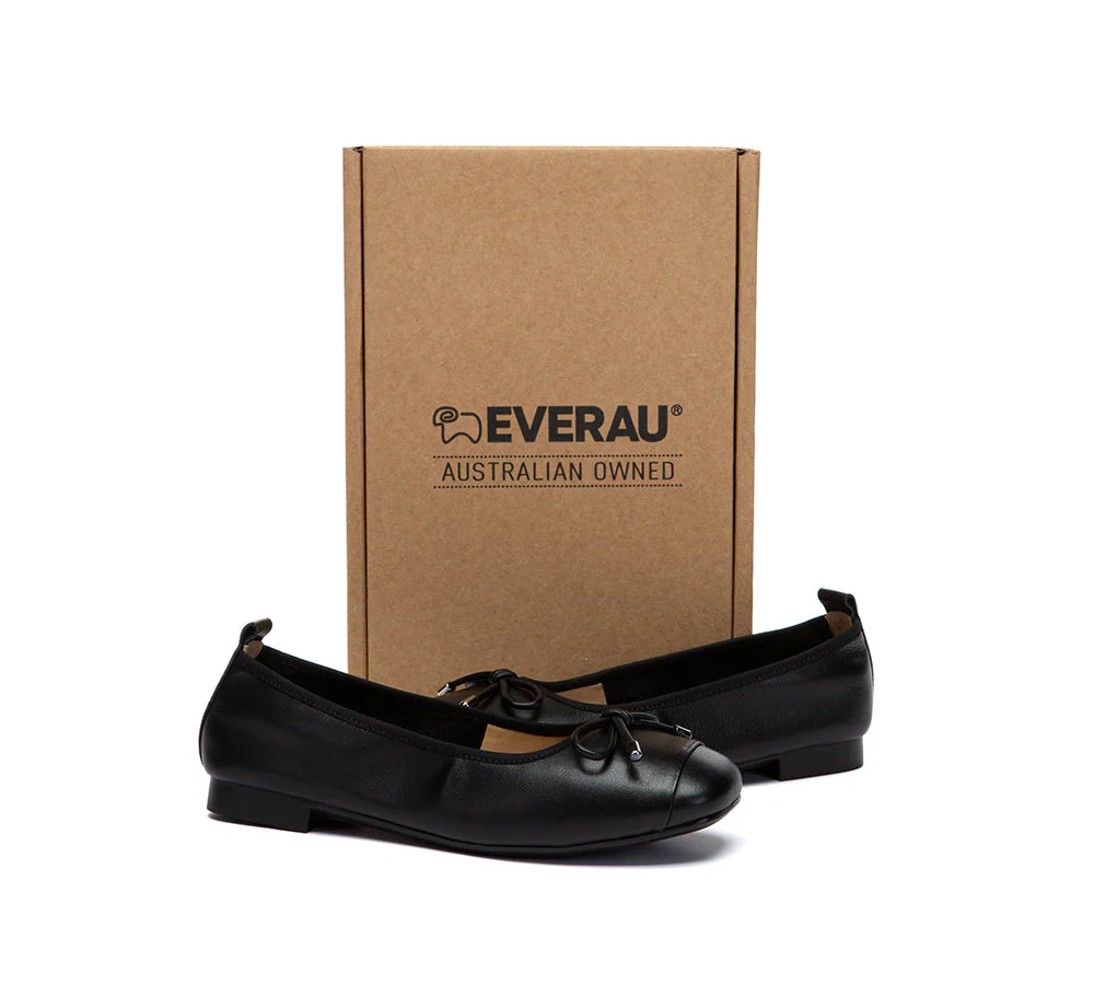 Women Leather Bow Ultra Soft Ballet Flats Suvel - Image 18
