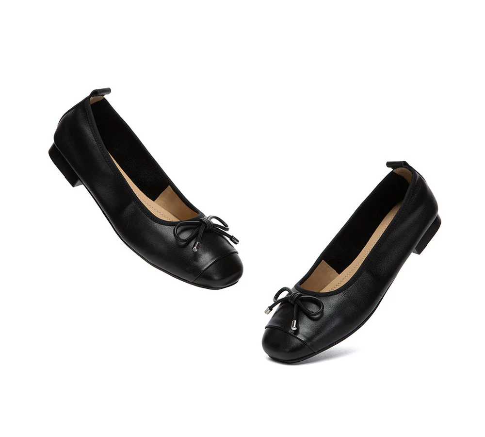 Women Leather Bow Ultra Soft Ballet Flats Suvel - Image 19