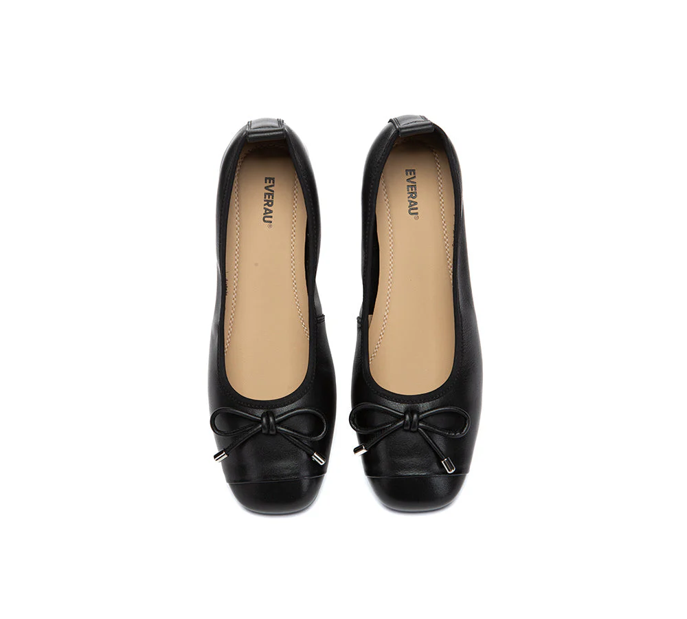 Women Leather Bow Ultra Soft Ballet Flats Suvel - Image 20