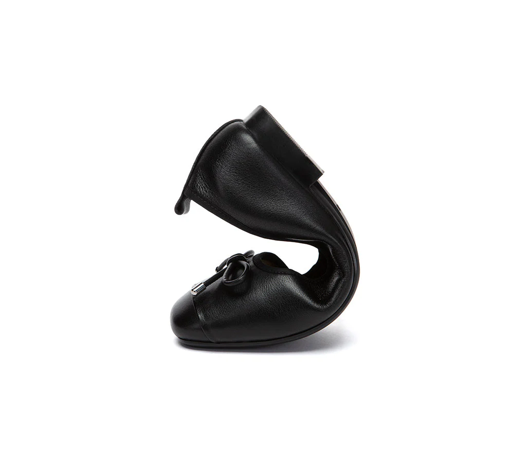 Women Leather Bow Ultra Soft Ballet Flats Suvel - Image 22