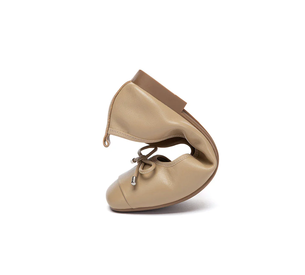 Women Leather Bow Ultra Soft Ballet Flats Suvel - Image 8
