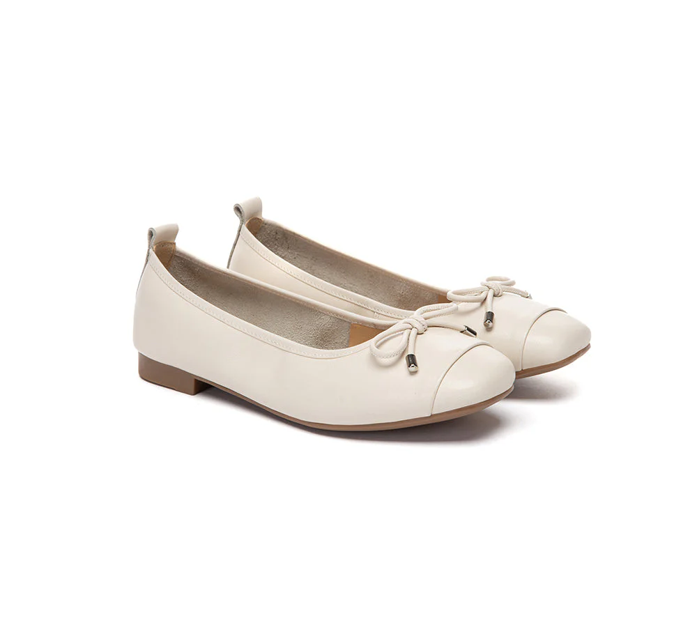 Women Leather Bow Ultra Soft Ballet Flats Suvel - Image 9