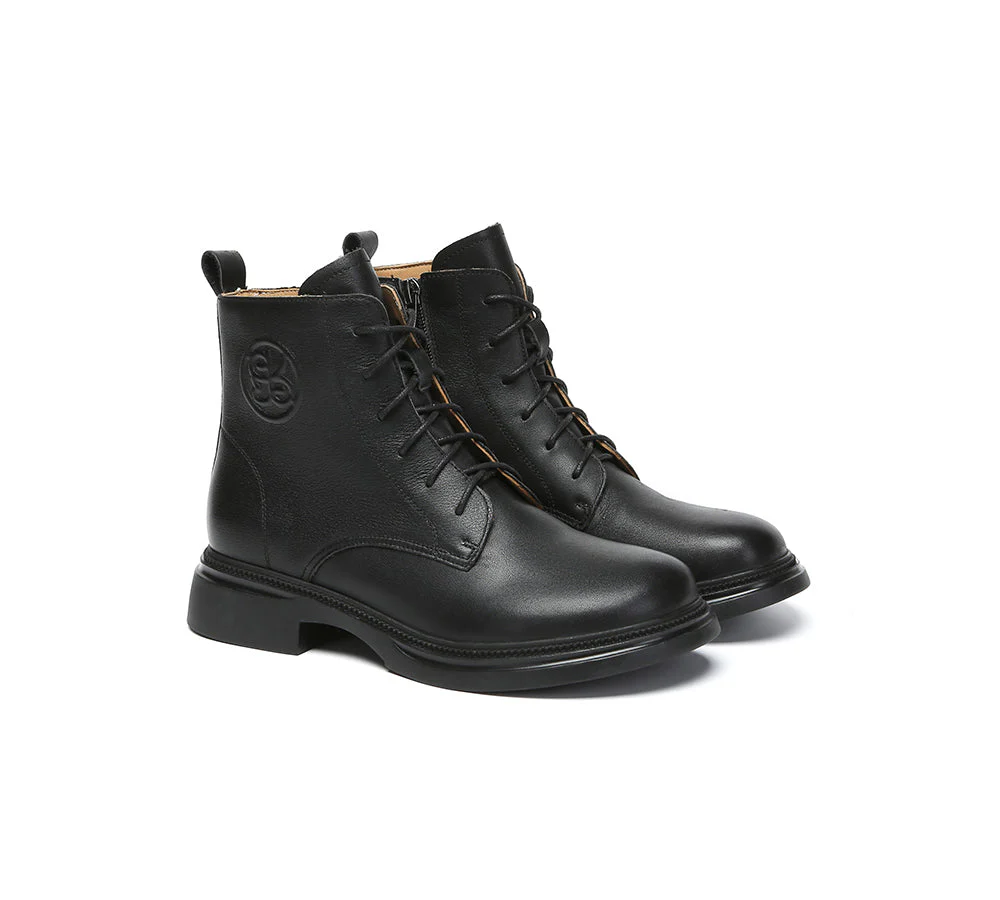 Women Leather Lace Up Ankle Boots Gabriela - Image 9