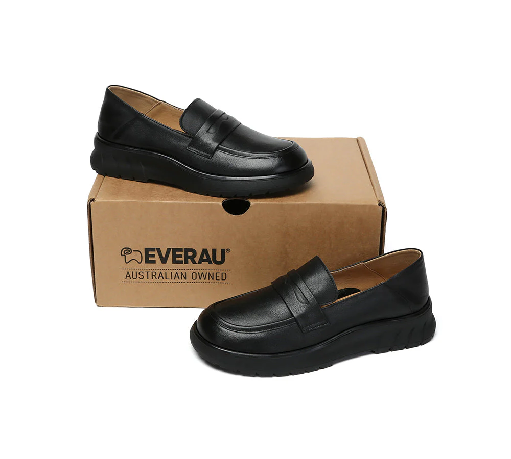 Women Leather Loafers Flexible Heel Flats Pansy - Image 10