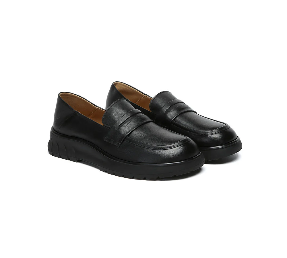 Women Leather Loafers Flexible Heel Flats Pansy - Image 8