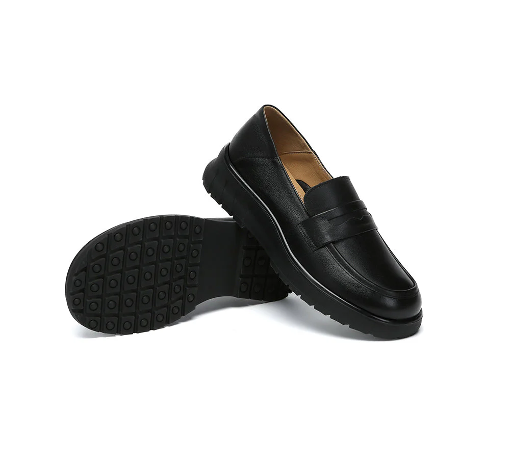 Women Leather Loafers Flexible Heel Flats Pansy - Image 9