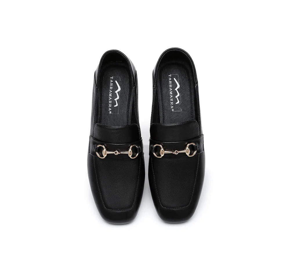 Women Leather Low Block Heels Mia - Image 14