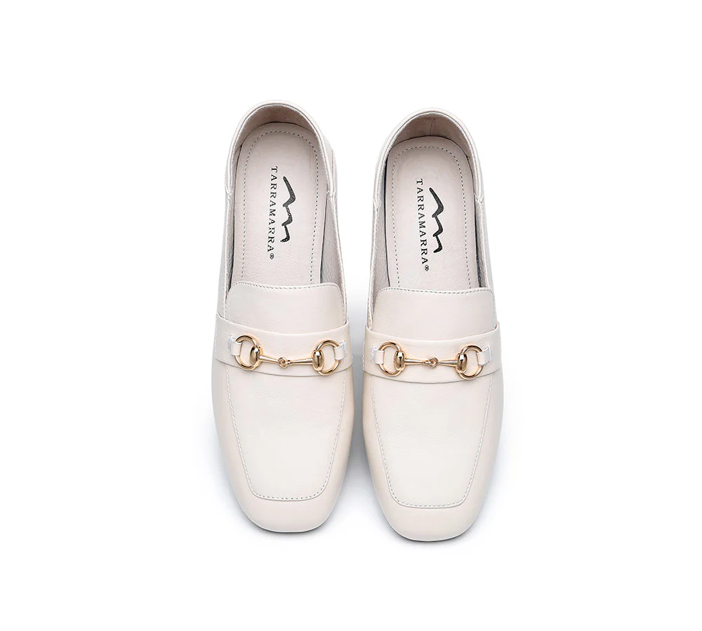 Women Leather Low Block Heels Mia - Image 8