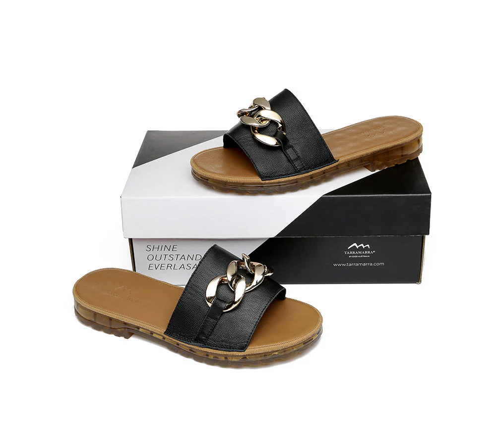 Women Leather Slides Ultra Soft Footbed Flats Jianna - Image 10