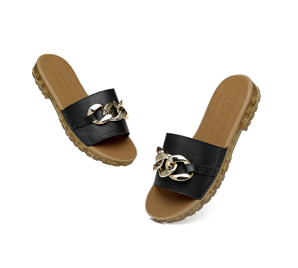 Women Leather Slides Ultra Soft Footbed Flats Jianna - Image 11